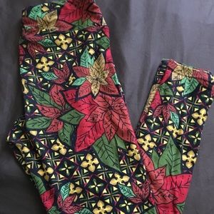 poinsettia Lularoe Leggings
